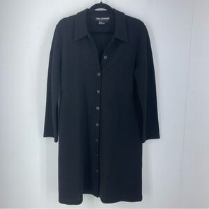 Vtg Nina Leonard Medium Shirt Dress Wool Blend Lagenlook Minimal Business Casual